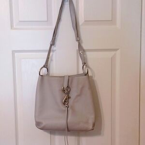 Rebecca Minkoff crossbody bag in pale gray. Barely used, adjustable straps.